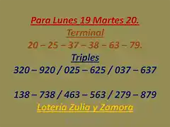 Para Lunes 19 Martes 20