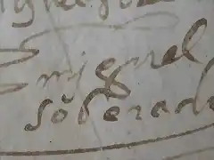 1557 FIRMA DE MIGUEL SOBERADO, CURA