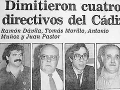 1987 Dimisi?n de otros cuatro directivos del C?diz C.F.