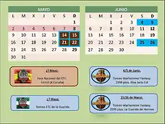 Calendario mayo junio