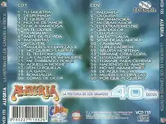 Alegria - 40 Exitos Bailables (2002) Trasera