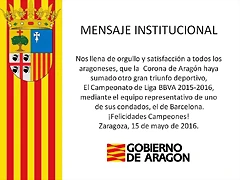 FELICITACION INSITUCIONAL AL BARCELONA FELICITACION INSITUCIONAL AL BARCELONA