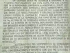 Estatua carta de Grau a viuda de Prat