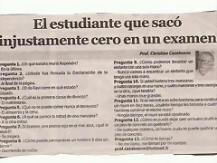 el estudiante que sac? injustamente un cero en un examen