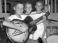 The Bee Gees as children, Barry 12 and 9-year-old twin brothers Robin and Maurice Gibb