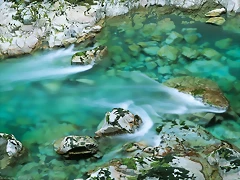 Elk River Flowing Through White Canyon Rock, Siskiyou National Forest, Oregon Elk River Flowing Through White Canyon Rock, Siskiyou National Forest, Oregon