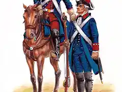 1790 - Dragn y Fusilero de los Regimientos veteranos de Dragones y Fijo de Buenos Aires