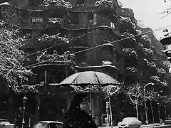 Barcelona nevada la Pedrera 1962