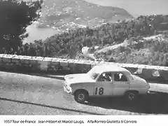 Alfa Romeo Giulietta TI Conrero - TdF'57 - Jean Hebert - Marcel Lauga