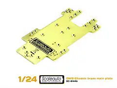 Scaleauto SC-8144B1 Central Chasis SC-8001 SWB Latn 1.5mm. Laser Cut. 45,8 gr.