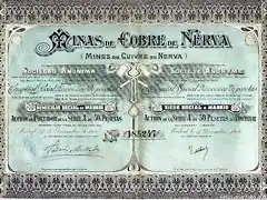 Accion de las minas de cobre de Nerva