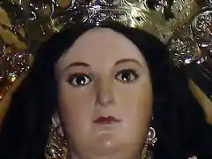 Virgen del Rosario de Salzillo. Patrona de La  Alberca  (Con los atributos propios de la Candelaria)