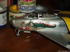 En esta foto de mi F-86f Sabre podemos ver que es notable el uso de las ametralladoras