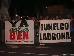 Manifestacin contra UNELCO y gestin del gobierno canario