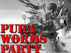 logo pura worms party