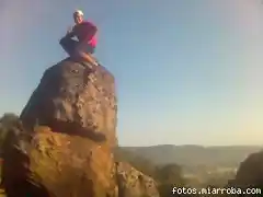 Mi hermano saludando el mismo dia de escalada :)