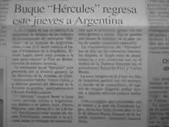 Hercules regresa a Argentina