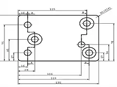 Cotas placa adaptacion DA