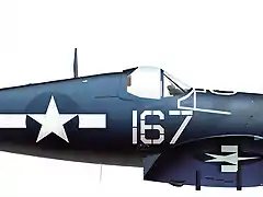 48. F4U-1D Corsair BuNo 57803 No.167 flown by Lt Cdr Roger R Hedrick of VF-84, USS Bunker Hill February 1945