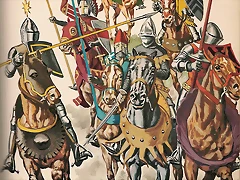 trajes y armaduras de los siglos XIV y XV.