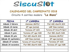 Calendario 2018 Circuito madera Le Mans Calendario 2018 Circuito madera Le Mans