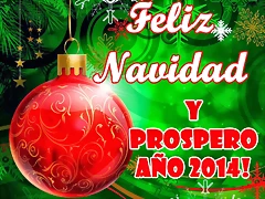 Imagen con frase feliz navidad y prospero a?o 2014