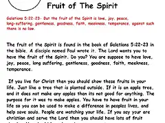 Fruit of the Spirit Sunday school lesson