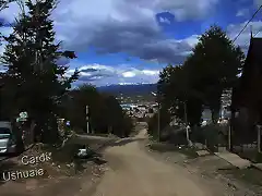 Desde la calle Marcos Zar en Ushuaia