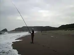 pesca en playa