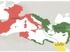 Mapa del reparto de territorios de Roma entre sus lugartenientes.