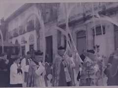 Procesión Ramos Tuy Fray José López Ortiz B/N