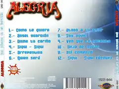 Alegria - Una Decada En Tu Corazon (2005) Trasera