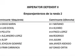 RONDA 2BIS EMPAREJAMIENTOS