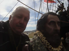 Con mi amigo Magallanes en Pto San Julian (Sta Cruz)