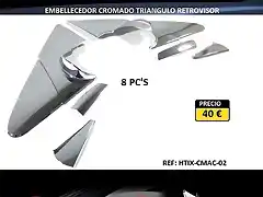 embellecedor cromado triangulo retrovisor.HTIX-CMAC-02.Hi-motors