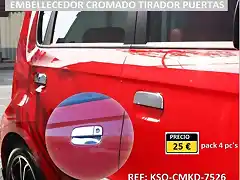 embellecedor tirador puertas cromado.KSO-CMKD-7526.Upgradecar