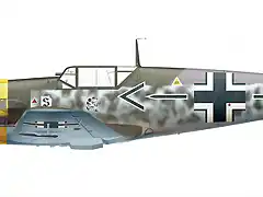 16. Bf 109E-4N (Wk-Nr 5819) 'Black Chevron and Bars' flown by Oberstleutnant Adolf Galland, Geschwaderkommodore JG 26, December 1940