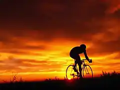 Crepuscle, ciclista retallat