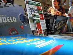 Stand de l'Aeroteca en Las Ramblas de Barcelona