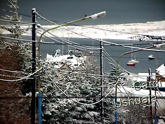 Nieve en Ushuaia, Tierra del Fuego, Patagonia Nieve en Ushuaia, Tierra del Fuego, Patagonia