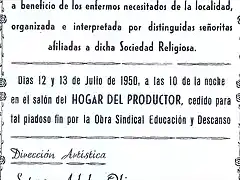 Programa velada 13 julio 1950