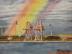 Arco Iris sobre las gruas del Puerto