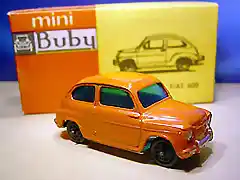 3d Fiat 600 naranja (serie 10)