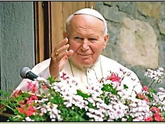 JUAN PABLO II CON FLORES JUAN PABLO II CON FLORES
