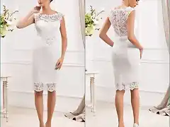 Peinados con Vestidos de novia cortos Recogido Medio Clasico