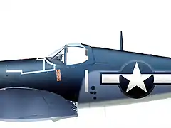 53. F4U-1 Corsair BuNo 17649 No.1 'Big Hog' flown by Lt Cdr John T Blackburn of VF-17, Ondonga, November, 1943