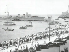 El Almirante Cervera en el puerto de La Habana.