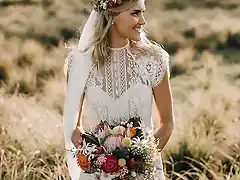 Peinados con Vestidos de novia cortos Semirecogido con Velo