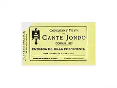 entrada de Preferente para concurso de cante Jondo