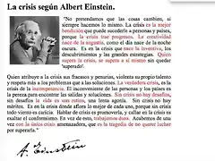 La crisis vista por Einstein